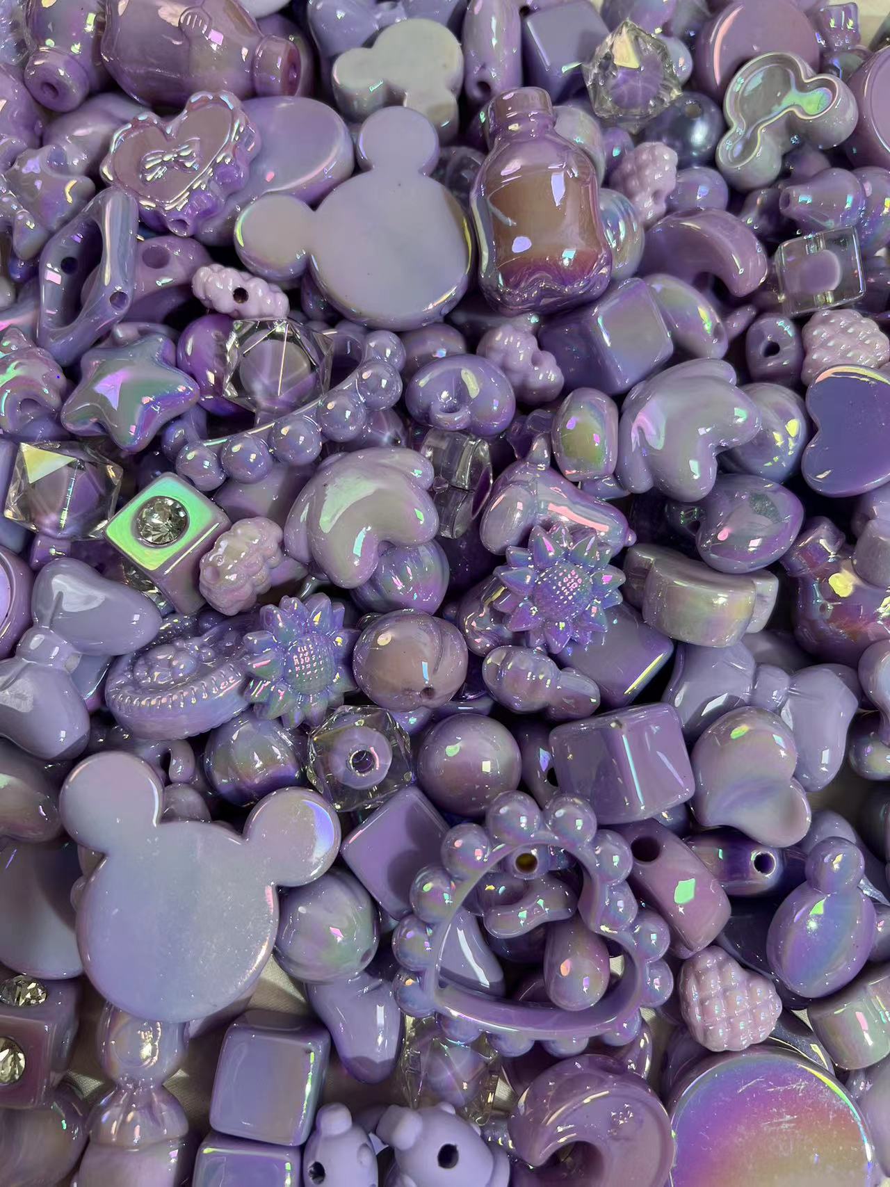 Purple beads mix (for pens&chains)-clearance!