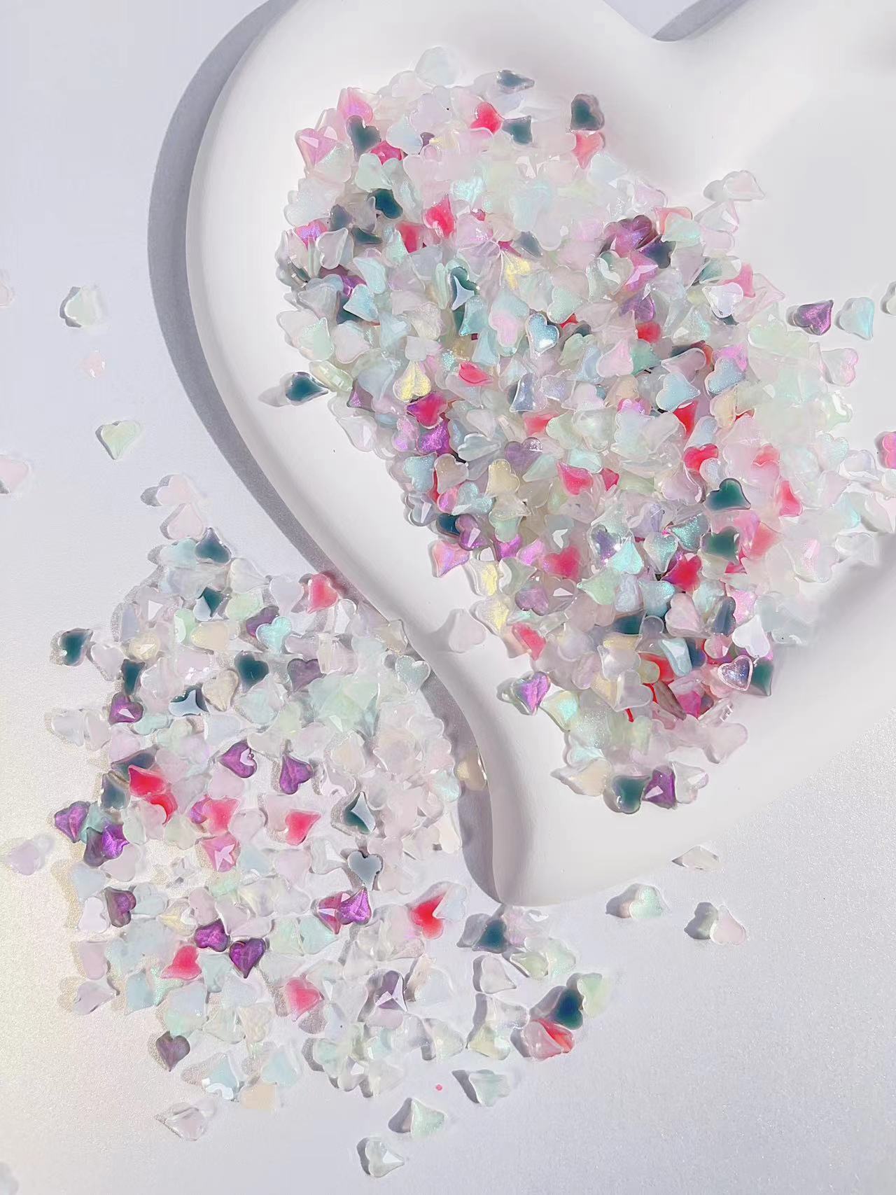 F43_ UV&Glow cateye heart-5mm-NEW