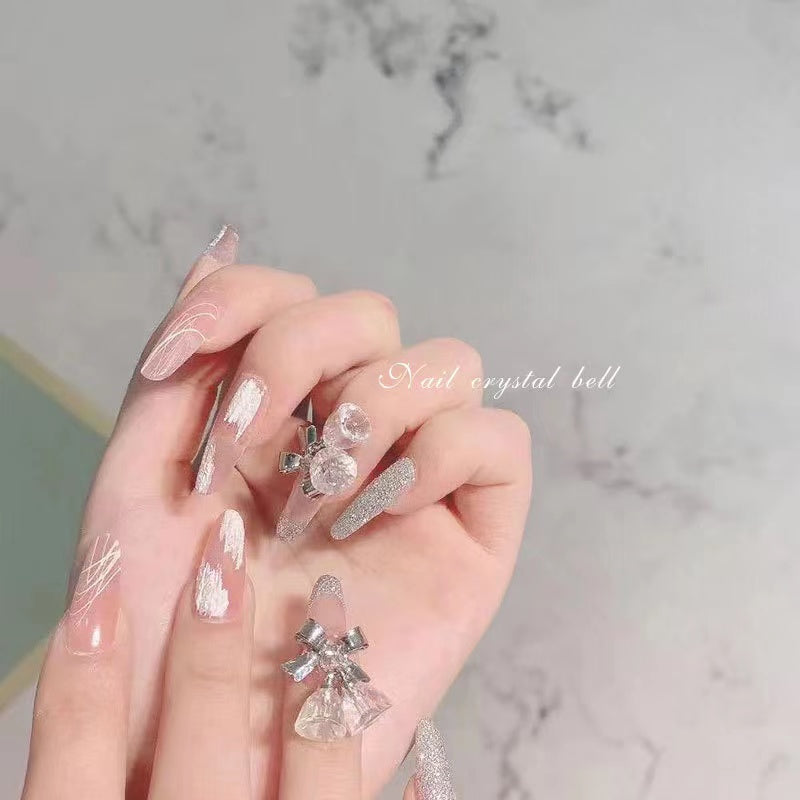 R09_ Crystal bell metal nail charms