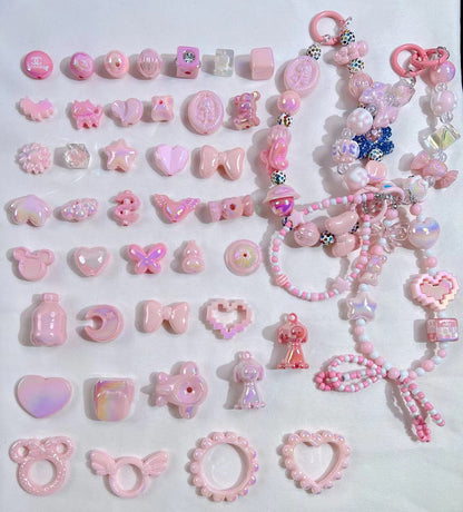 light pink beads mix (for pens&chains)-clearance!