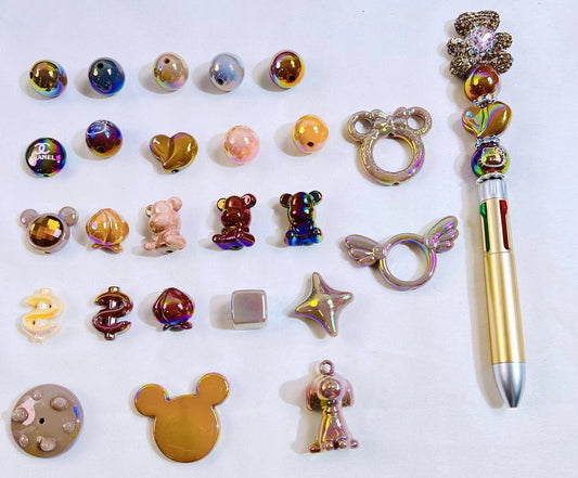 Brown beads mix (for pens&chains)-clearance!